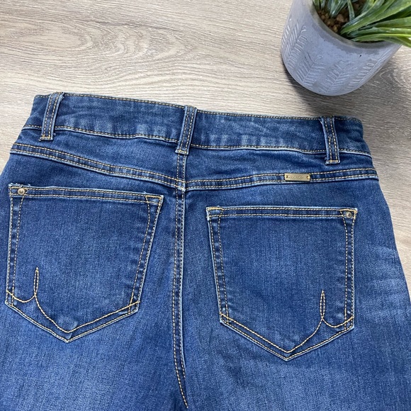 INC International Concepts Dark Blue Straight Leg Jeans with Frayed Hem - Picture 9 of 16